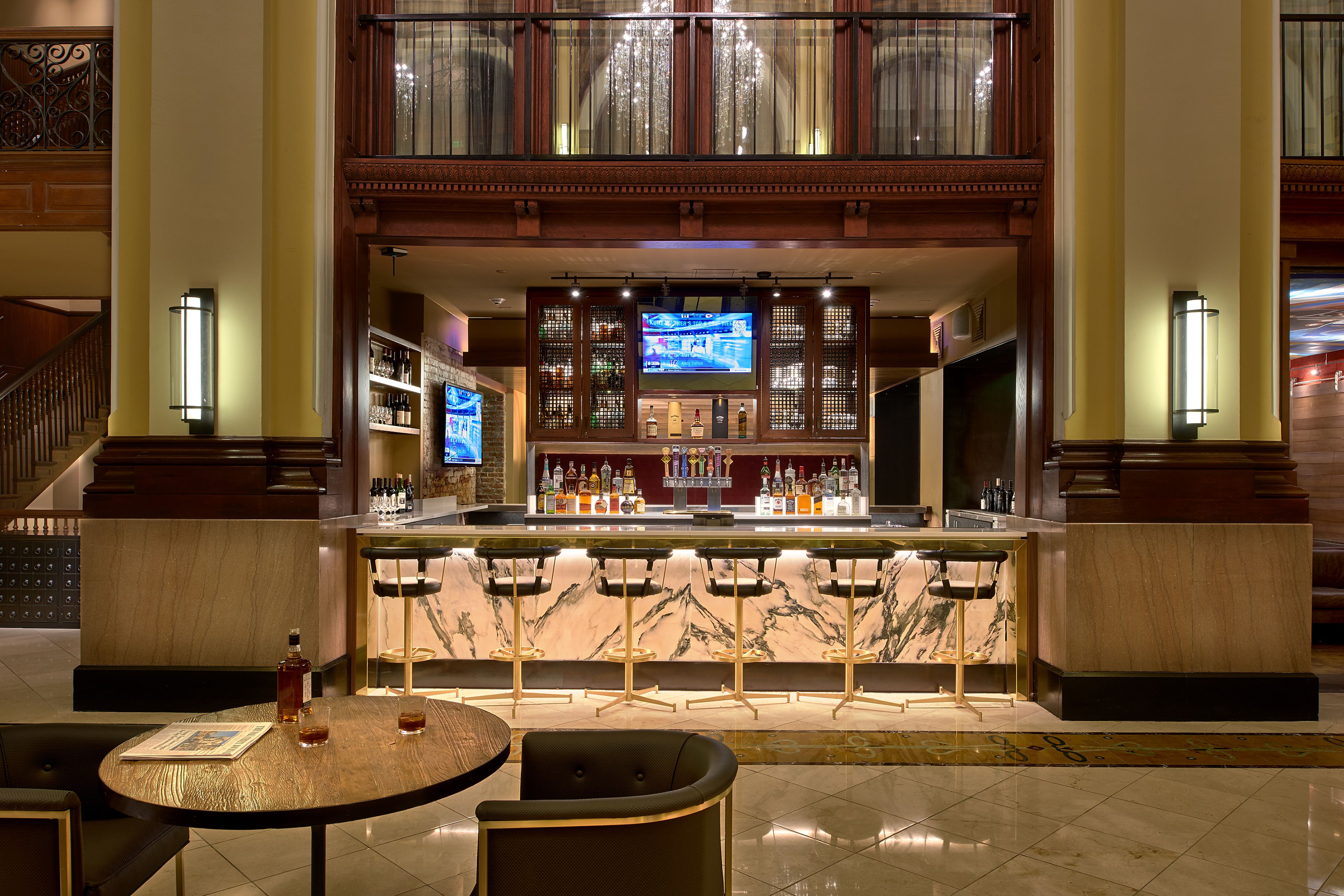 Image of Interior Lobby Bar Union Station Hotel Nashville Tennessee